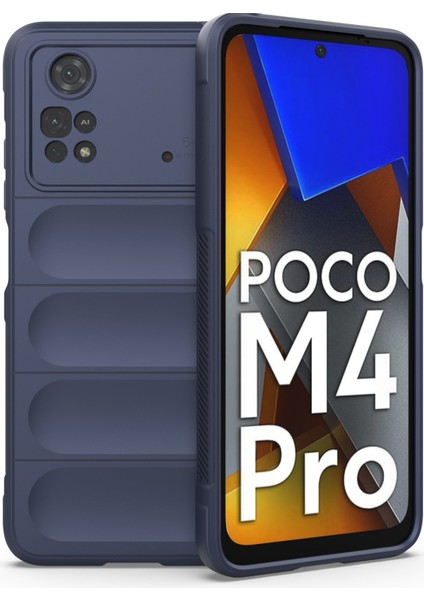 Xiaomi Poco M4 Pro 4g Kılıf Arkası Bombeli Silikon Kapak - Lacivert