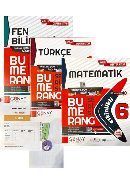 6. Sınıf Bumerang Matematik - Türkçe - Fen Bilimleri Defter Kitap – Anahtarlık
