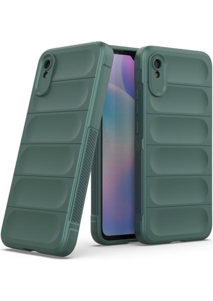 Xiaomi Redmi 9A Kılıf Arkası Bombeli Silikon Kapak - Koyu Yeşil