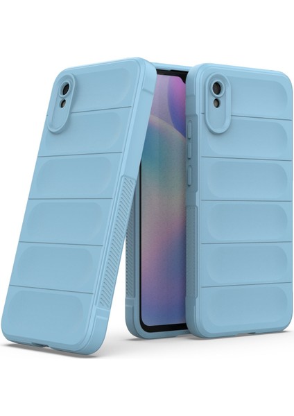 Xiaomi Redmi 9A Kılıf Arkası Bombeli Silikon Kapak - Sky Blue