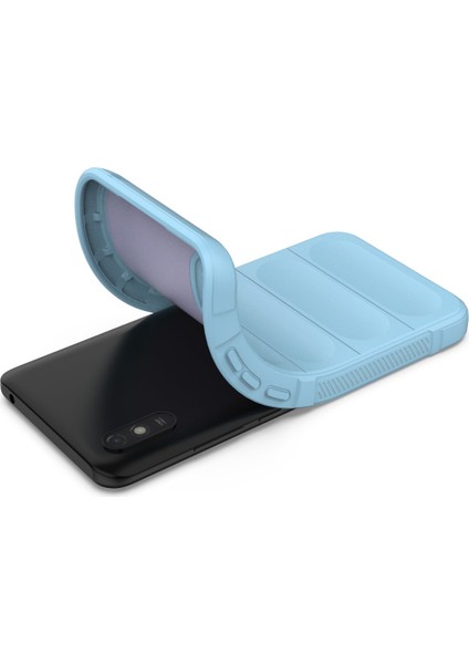 Xiaomi Redmi 9A Kılıf Arkası Bombeli Silikon Kapak - Sky Blue