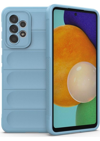 Denza Case Samsung Galaxy A52S Kılıf Arkası Bombeli Silikon Kapak - Sky Blue