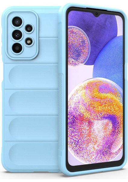 Samsung Galaxy A23 4g Kılıf Arkası Bombeli Silikon Kapak - Sky Blue