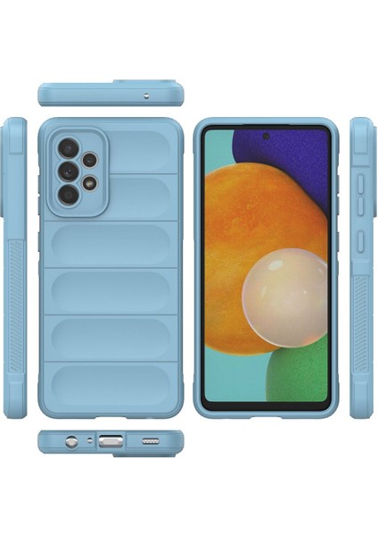 Samsung Galaxy A52 Kılıf Arkası Bombeli Silikon Kapak - Sky Blue