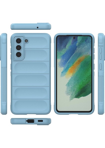 Samsung Galaxy S21 Fe Kılıf Arkası Bombeli Silikon Kapak - Sky Blue