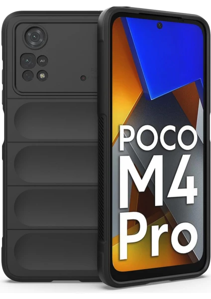 Xiaomi Poco M4 Pro 4g Kılıf Arkası Bombeli Silikon Kapak - Siyah