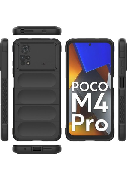 Xiaomi Poco M4 Pro 4g Kılıf Arkası Bombeli Silikon Kapak - Siyah