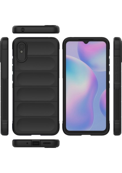 Xiaomi Redmi 9A Kılıf Arkası Bombeli Silikon Kapak - Siyah