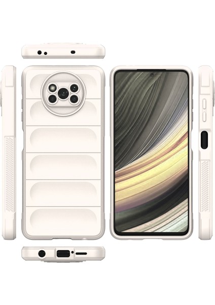 Xiaomi Poco X3 Pro Kılıf Arkası Bombeli Silikon Kapak - Krem