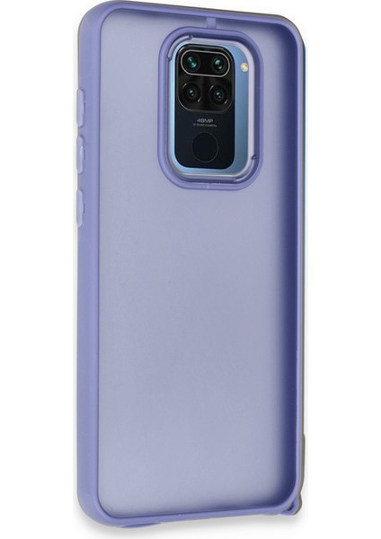 Xiaomi Redmi Note 9 Kılıf Kenarları Renkli Çıkıntılı Kapak - Açık Mavi