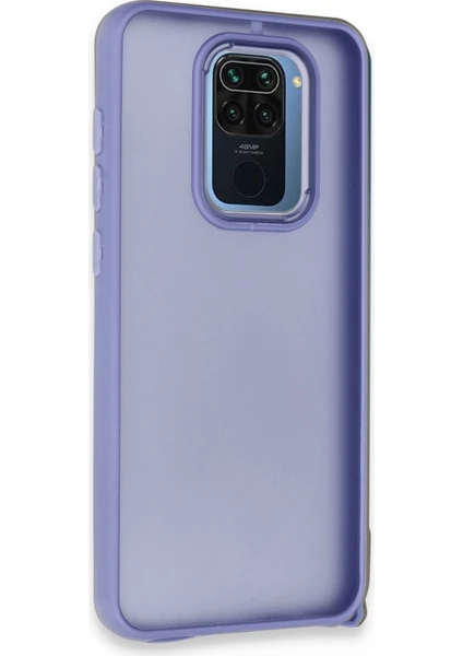 Denza Case Xiaomi Redmi Note 9 Kılıf Kenarları Renkli Çıkıntılı Kapak - Açık Mavi