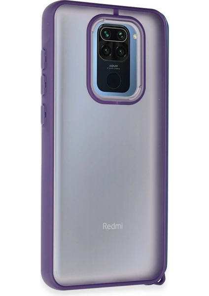 Denza Case Xiaomi Redmi Note 9 Kılıf Kenarları Renkli Çıkıntılı Kapak - Derin Mor