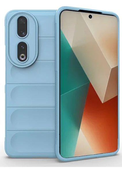 Denza Case Huawei Honor 90 Kılıf Arkası Bombeli Silikon Kapak - Sky Blue