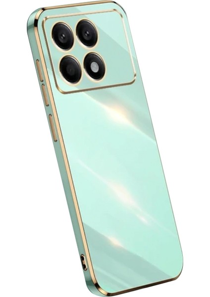 Denza Case Xiaomi Poco X6 Pro Kılıf Parlak Kamera Çıkıntılı Silikon Kılıf - Açık Yeşil