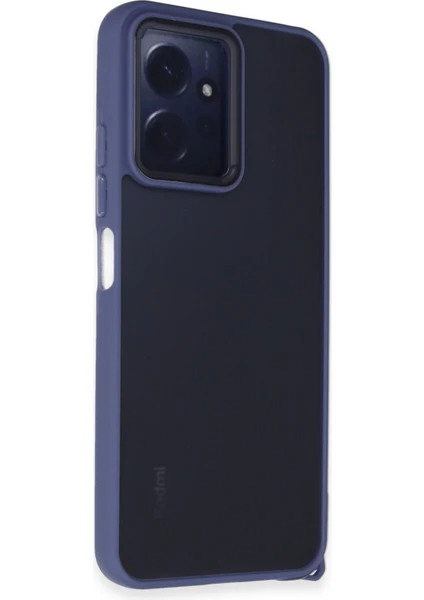 Denza Case Xiaomi Redmi Note 12 Kılıf Kenarları Renkli Çıkıntılı Kapak - Açık Mavi