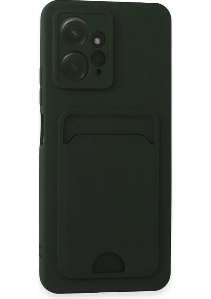 Denza Case Xiaomi Redmi Note 12 Kılıf Kartvizitli Silikon Kapak - Koyu Yeşil