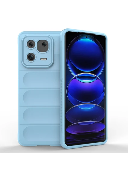 Denza Case Xiaomi Mi 13 Pro Kılıf Arkası Bombeli Silikon Kapak - Sky Blue