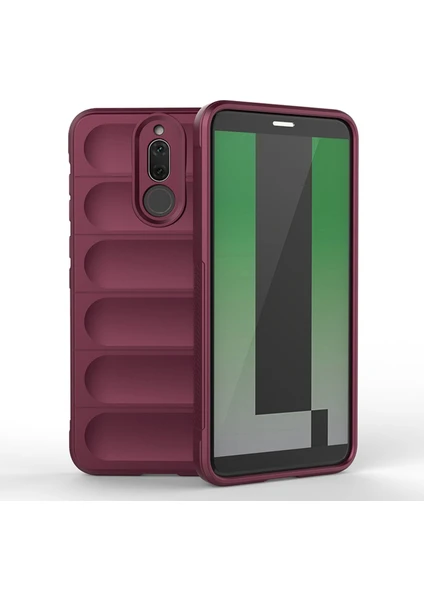 Denza Case Huawei Mate 10 Lite Kılıf Arkası Bombeli Silikon Kapak - Bordo