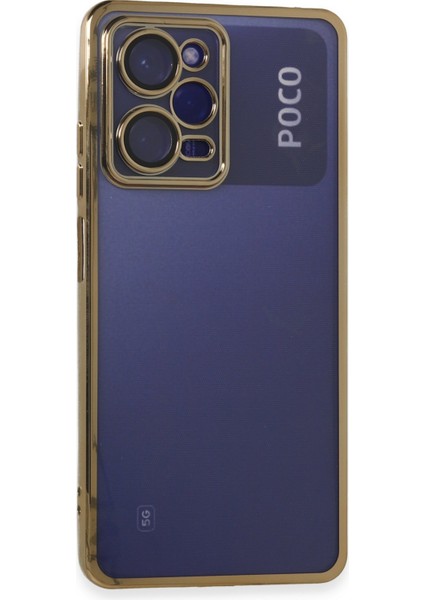 Xiaomi Poco X5 Pro 5g Kılıf Kenarları Renkli Kamera Çıkıntılı Kapak - Gold