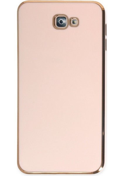 Samsung Galaxy J7 Prime Kılıf Parlak Kamera Çıkıntılı Silikon Kılıf - Pembe