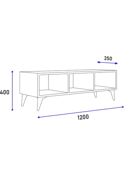 Esn Home Terra 120 cm Tv Sehpası - Siyah