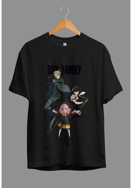 Zoka Wear Bol Kalıp Unisex Spy x Family (Tüm Aile) Anime Karakter Baskılı Özel Tasarım Tişört