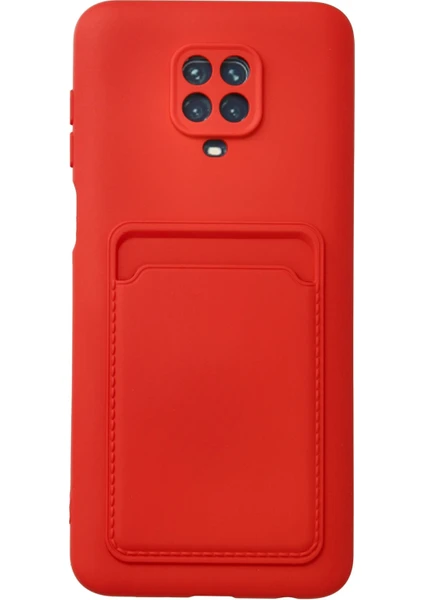 Denza Case Xiaomi Redmi Note 9 Pro Kılıf Kartvizitli Silikon Kapak - Kırmızı