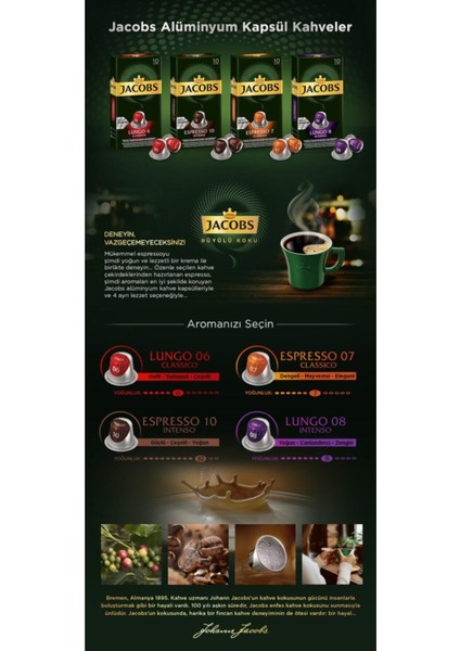 Espresso 10 Intenso Nespresso Uyumlu Alüminyum Kapsül Kahve 10 Adet X 10 Paket