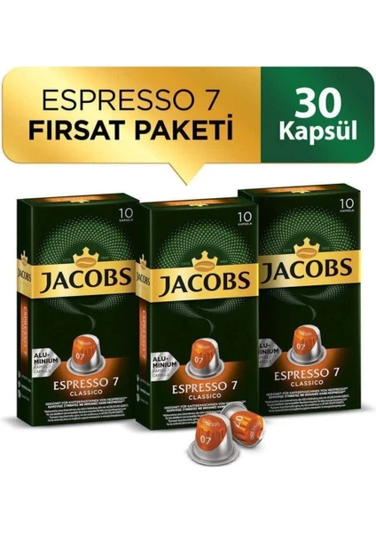 Espresso 7 Classico Nespresso Uyumlu Alüminyum Kapsül Kahve 10 Adet X 3 Paket