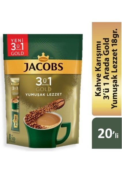 3'ü 1 Arada Gold Yumuşak İçim Karışım Kahve 120'li ( 10 x 2 paket )