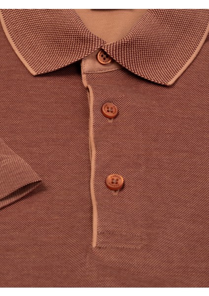 Erkek Büyük Beden Polo Yaka T-Shirt-Kiremit indirimleri