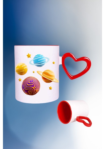Renkli Galaxy Baskılı Kupa Bardak Çay Kahve Fincanı