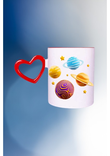 Renkli Galaxy Baskılı Kupa Bardak Çay Kahve Fincanı