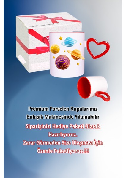 Renkli Galaxy Baskılı Kupa Bardak Çay Kahve Fincanı