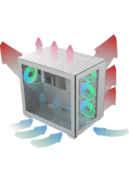 Paean C7 White Tempered Glass 4 Adet Argb Fanlı, USB Type-C Atx Bilgisayar Kasası (0R20B00235) indirimleri