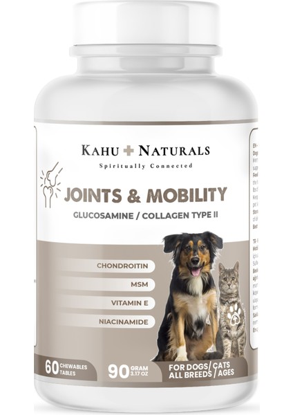 Joints&mobility, Glukozamin, Kondritin, Msm, Kolajen, Kedi ve Köpek, 60 Tablet