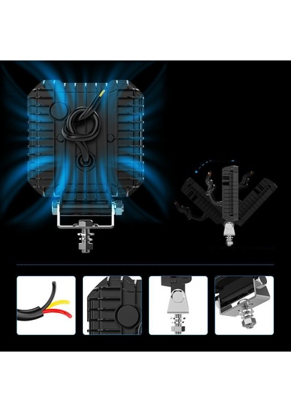 Oto Çalışma Lambası 4 Inç 12-24V Drl Sarı 2 Mod Flash Traktör Tır Kamyon Tekne Projektör Sis Farı