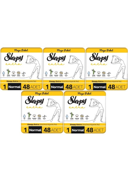 Extra Hijyenik Ped Normal 48'li x 5 Paket