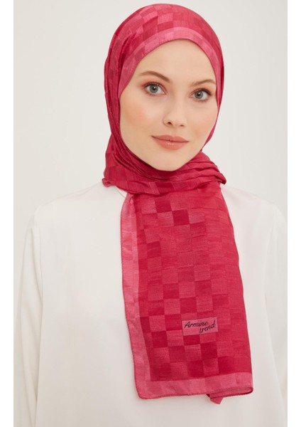 Trend B.Janjan Şal 86 - Pembe Dama Desen