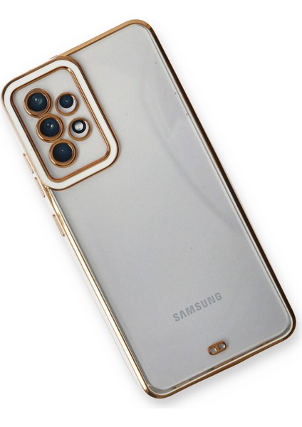 Denza Case Samsung Galaxy A23 4g Kılıf Kenarları Renkli Kamera Korumalı Kapak - Beyaz