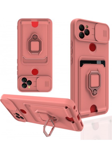 Denza Case General Mobile Gm 21 Kılıf Kartvizitli Askılı Standlı Kapak - Pembe