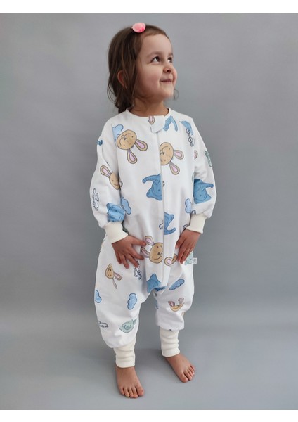 Uzun Kollu Kışlık Çocuk Bebek Uyku Tulumu %100 Pamuk 20-24 Derece 1 Tog Tavşan Desenli fiyatları