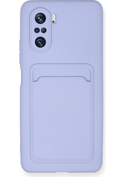 Denza Case Xiaomi Redmi K40 Kılıf Kartvizitli Silikon Kapak - Lila