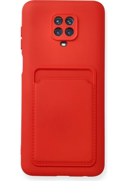 Denza Case Xiaomi Redmi Note 9s Kılıf Kartvizitli Silikon Kapak - Kırmızı