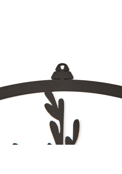 Deco Flower Metal Tablo - Siyah - 40x40 cm