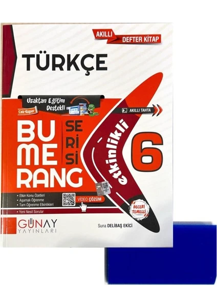 Günay Yayınları 6. Sınıf Bumerang Türkçe Etkinlikli Defter Kitap – Silgi