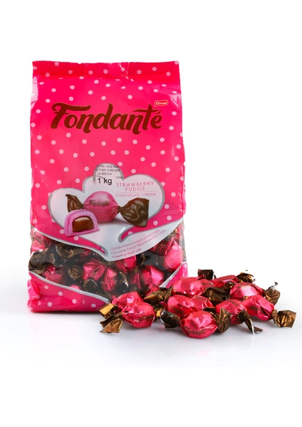 Fondante Çilekli Fudge Çikolata Kremalı 1000  gr (1 Poşet)