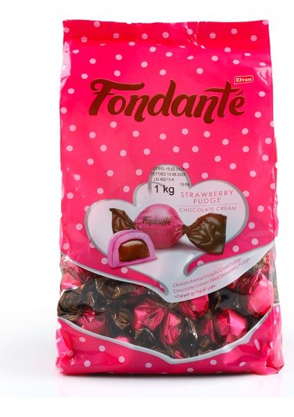 Fondante Çilekli Fudge Çikolata Kremalı 1000 gr (1 Poşet)