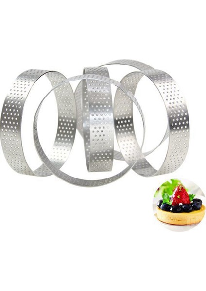 16 Adet 8 cm Paslanmaz Çelik Tartlet Fransız Tatlı Mousse Meyve (Yurt Dışından)
