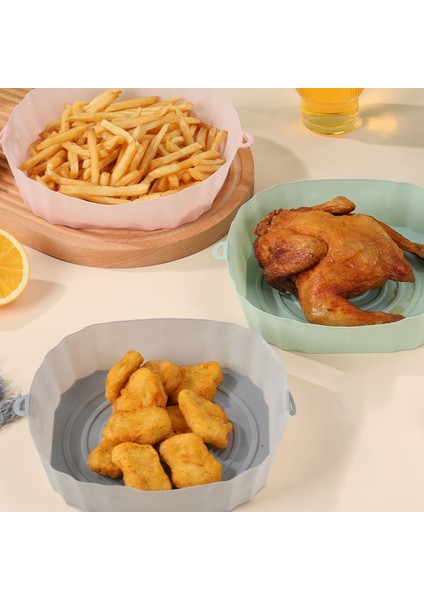 8 Adet Hava Fritöz Izgara Aksesuarları Yeniden Kullanılabilir Pişirme Ay Yeşil (Yurt Dışından)